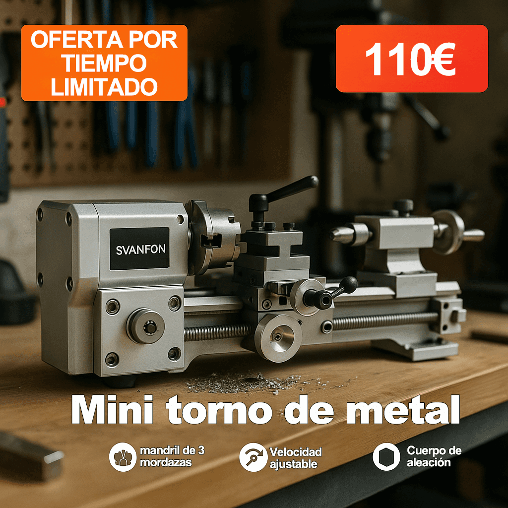 Torno de metal de sobremesa, control de velocidad suave de 0 a 2500 rpm, motor sin escobillas de 750 W, engranajes metálicos