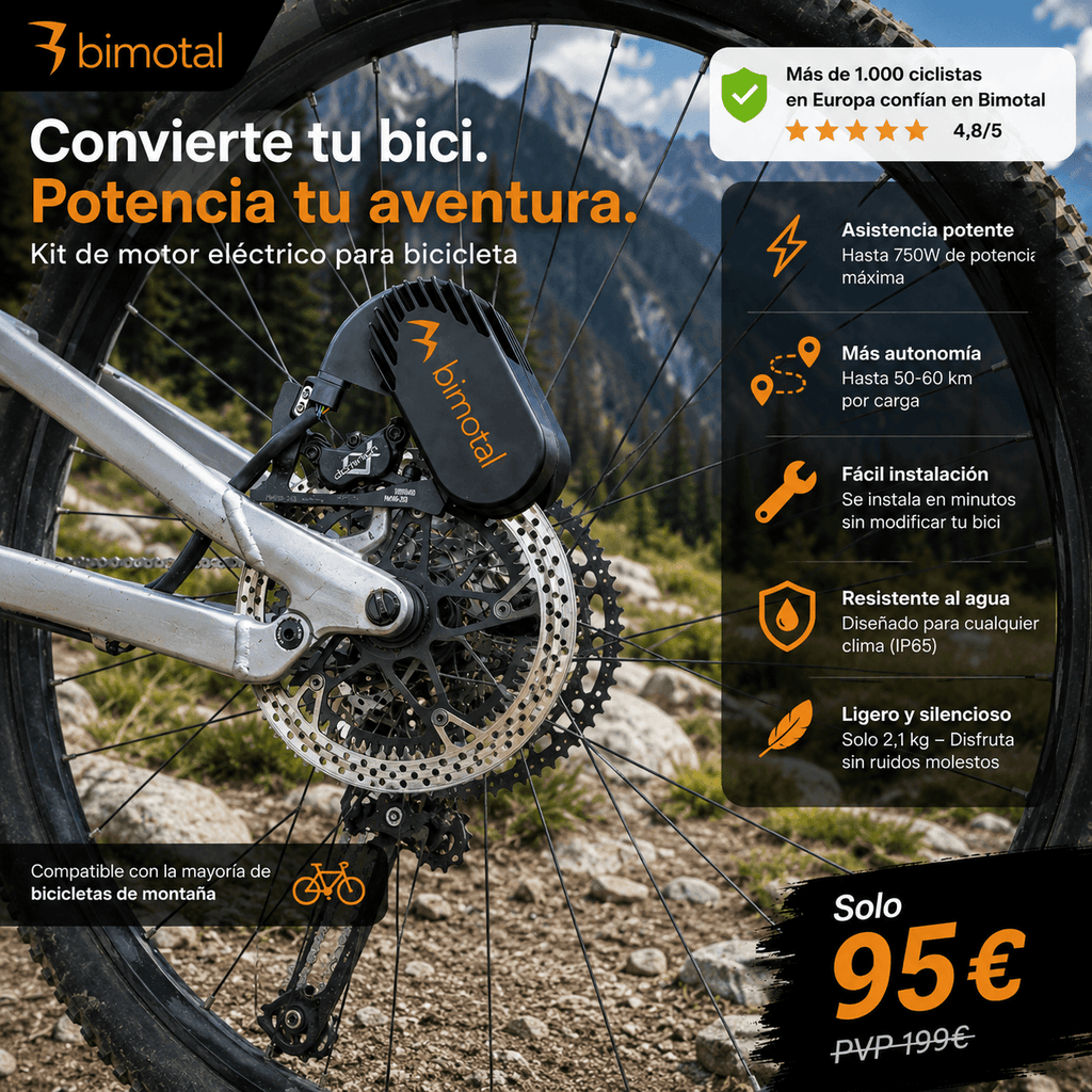 Elevate es un motor de bicicleta eléctrica extraíble, liviano y potente que se conecta inteligentemente a los soportes de freno de disco de su bicicleta.